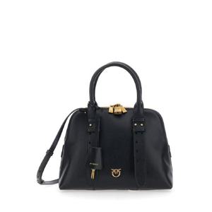 PINKO Black Medium Handbag with Adjustable and Removable Shoulder Strap and Love Birds Logo Plaque on the Front in Leather Woman 105906A0QOZ99Q