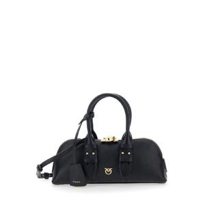 PINKO Black Handbag with Adjustable and Removable Shoulder Strap and Padlock Detail in Leather Woman 105334A0QOZ99V