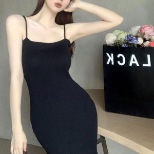 G126654_끈나시 뷔스티에 민소매 니트 롱원피스