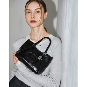 [헤지스]블랙 로고배색 가죽 미니토트백 HIWA5F550BK