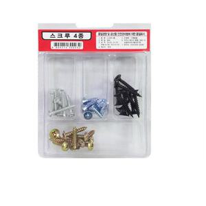 스크루 4종 소형 나사못 세트 스크루 나사못 나사 스크루못 철물