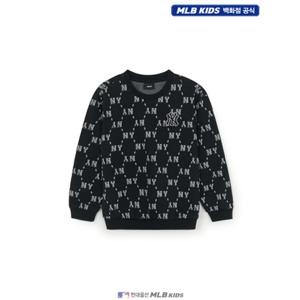 [MLB키즈US] (7AMTM0254-50BKS) 모노그램 전판 자가드 맨투맨 아동맨투맨 키즈맨투맨