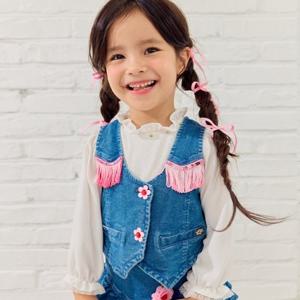 [프렌치캣(백)]Denim 수술 조끼 Q44DAV010