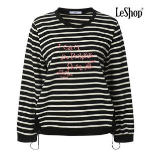 르샵  레터링 자수 스트라이프 스트링 티셔츠 (BP9TS025A)