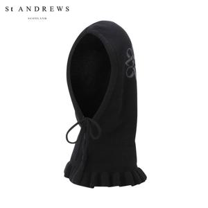 [세인트앤드류스] 여성 별 심볼 스트링 니트 프릴 바라클라바 821E4AC069_BK