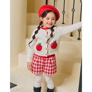 [프렌치캣(백)]레드 트위드반바지(Q45DBP180)