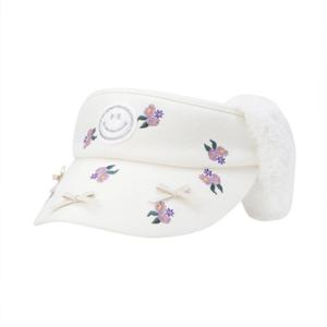 [파리게이츠] (521E4CP402)여성 스마일 플라워 리본 이어워머 썬바이저