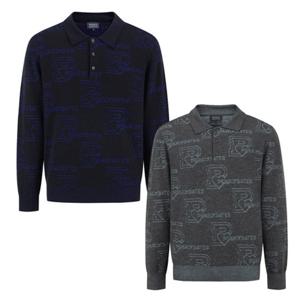 [파리게이츠]511E4SR324-남성 배색 로고플레이 카라 긴팔 니트-(25년겨울)