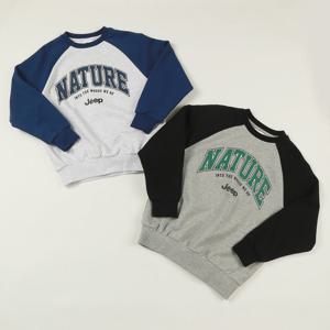 [지프키즈]네이처 소매배색 나글란 맨투맨  KQ1TSU813