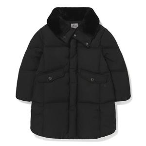 빈2 BZ63JP01BK 아동 남아 여아 블랙 퍼 배색 다운 점퍼 초등