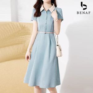 [베나프]스노우 도트 반팔 원피스_BI2OP025