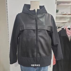 올리비아하슬러 DP01 우븐 패치 레더 점퍼 OHESLT101