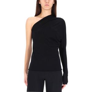 릭오웬스 릴리스 원 숄더 피티드 솔리드 컬러 티셔츠 LI02E3220