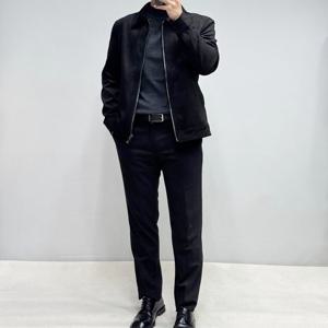 [바쏘옴므]비건레더 스웨이드 블랙 트러커 가죽자켓 WSY3GU32ABK