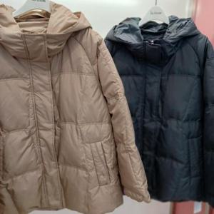 Latium HC06 프리미엄 덕 H라인 엉덩이길이 탈부착 후드 패딩 집업 하이넥 점퍼 T2554jp04