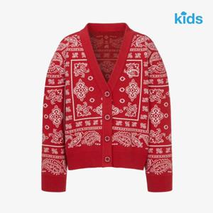 노스페이스키즈 NJ5SR53T 레드 페이즐리 가디건
