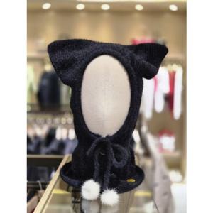 [파리게이츠]521E4AC386_BK-여성 스마일 드롭 폼폼이 뿔 바라클라바-(25년겨울)