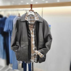 [비지트인뉴욕]스텐 컬러 루즈핏 레더자켓 VB9LE72_US