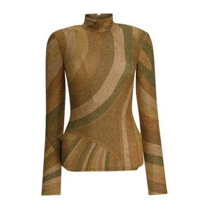 에밀리오푸치 메탈릭 하이넥 슬림 저지 탑 5UJM105U867993 GOLD