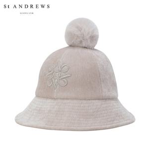 [세인트앤드류스] 여성 별 심볼 자수 폼폼 리본 버킷햇 821E4CP089_BG