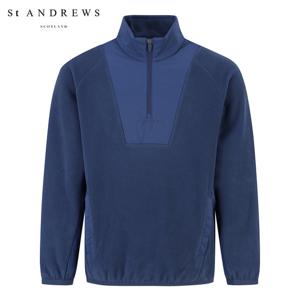 [세인트앤드류스] 남성 우븐 믹스 라글란 하프집업 플리스 긴팔티셔츠 811E4TR003_BL