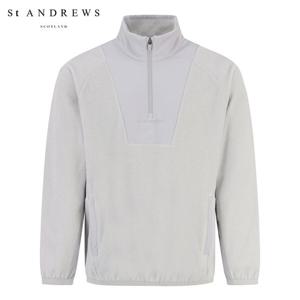 [세인트앤드류스] 남성 우븐 믹스 라글란 하프집업 플리스 긴팔티셔츠 811E4TR003_BG