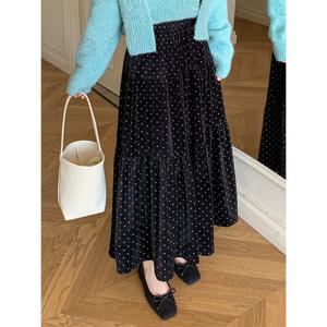 [베나프]멜팅 벨벳 도트스커트_BJ3SR004