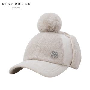 [세인트앤드류스] 여성 큐빅 별 심볼 부클 믹스 이어워머 볼캡 821E4CP088_BG