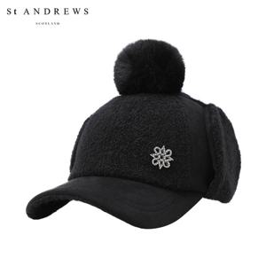[세인트앤드류스] 여성 큐빅 별 심볼 부클 믹스 이어워머 볼캡 821E4CP088_BK
