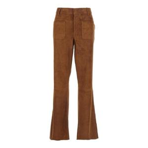 BASH Beige Pants with Belt Loops and Applied Pockets in Suede Woman 1H25MOSS0458
