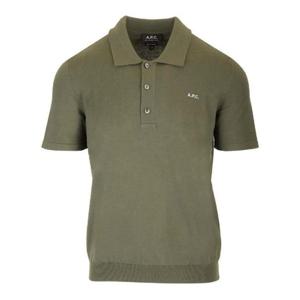 A P C  Ollie 로고 자수 니트 폴로셔츠 COGDKH23326 JAC TP949099340