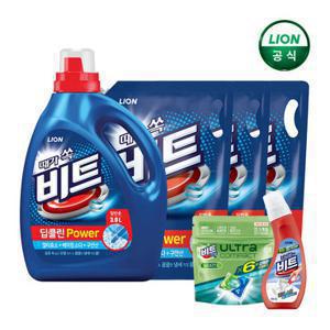 [GS단독] 비트 딥클린파워 액체세제 3L용기 + 2L리필*3개 (+증정 캡슐5입+바르는비트)