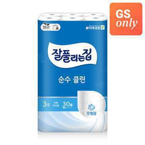 [11/05단하루,3,000원 쿠폰 최종가 8,900원]잘풀리는집 순수클린 화장지 25m x 30롤 x 1팩