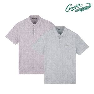 [크로커다일] 메쉬 체크 카라티셔츠 CDAA8TS2432