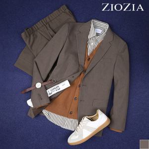 [지오지아] 멜란지 브라운 슬림 캐주얼 셋업 자켓 (ABA3KG1602)