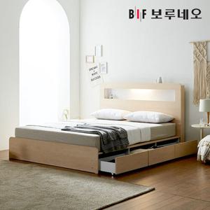 보루네오하우스 프라임 루디 LED 서랍 Q 침대+메모리폼 DM6892