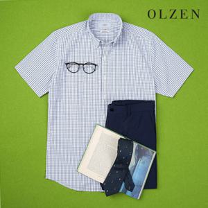 [올젠] 모션 이지케어 체크 비지니스 반팔 셔츠 (ZPB2WD1902)