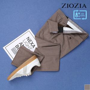 울혼방 베이지 허리밴딩 슬랙스 (ABA5PP1704)