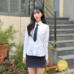 교복몰 프리미엄 스판 여성 둥근카라셔츠 (컬러체크)