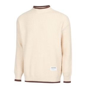 남성 배색 도톰한 반폴라 니트 LM-KN-8892-베이지