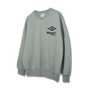 [지프]공용) 등판 프린트 브이넥 맨투맨 티셔츠 JO4TSU850