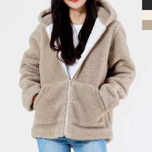 안감 누빔 여자 후리스 뽀글이 후드집업