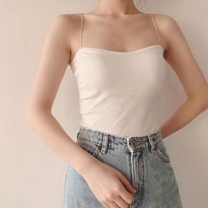 초슬림 나시끈 가슴패드 여성 나시티 패션 이너탑