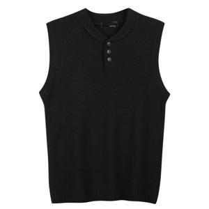 남자 심플한 헨리넥 니트조끼 SO-VEW-Q023-검정
