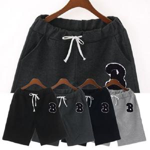 여성 여름 홈웨어 운동 B패치 5부 트레이닝 반바지