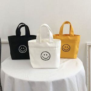귀여운 스마일 미니 캔버스 에코백