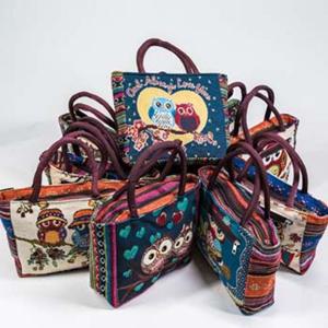 부엉이 자수가방 BG111