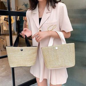 큐티 외출 손가방 심플 여성 여름 나들이 라탄토트백