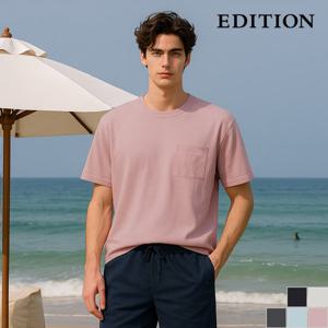 [에디션] 슬럽 포켓 라운드 반팔 티셔츠 (NEC2TR1905)