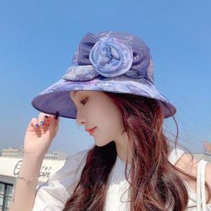 여성 플라워 여름 벙거지모자 1P 오간자 버킷햇 시원